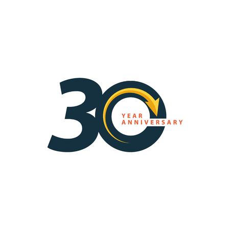 30 Year Anniversary Vector Template Design Illustrationのイラスト素材