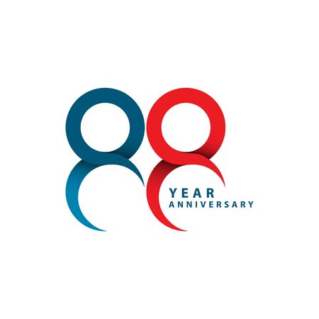88 Year Anniversary Vector Template Design Illustrationのイラスト素材