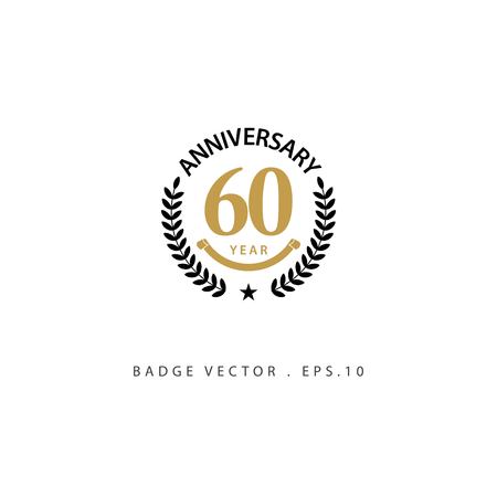 60 Year Anniversary Vector Template Design Illustrationのイラスト素材
