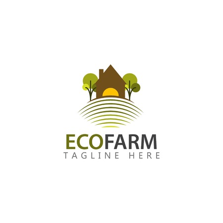 Eco Farm Logo Vector Template Design Illustrationのイラスト素材