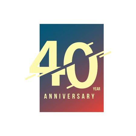40 Year Anniversary Vector Template Design Illustrationのイラスト素材