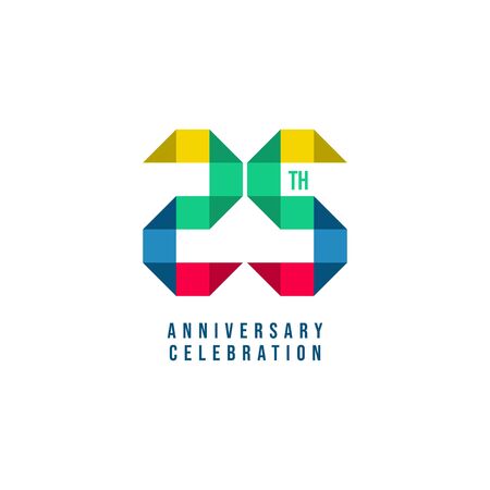 25 th Anniversary Celebration Vector Template Design Illustrationのイラスト素材