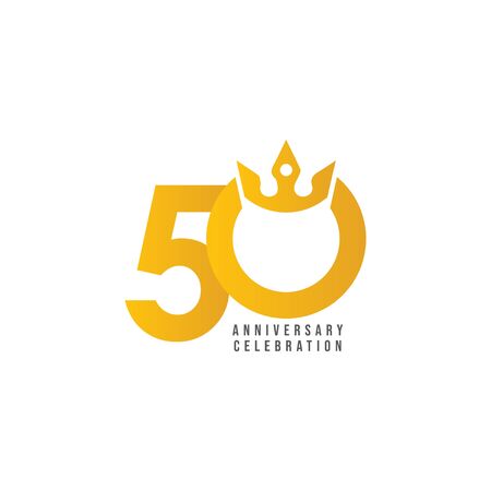50 Years Anniversary Celebration Vector Template Design Illustrationのイラスト素材