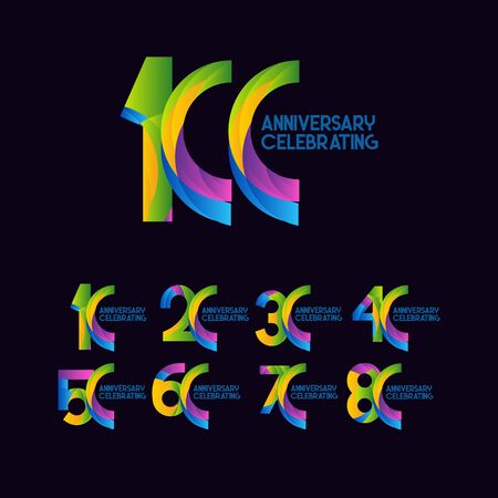 100 Years Anniversary Celebrating Vector Template Design Illustrationのイラスト素材