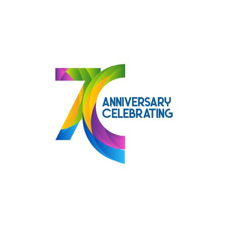 70 Years Anniversary Celebrating Vector Template Design Illustrationのイラスト素材