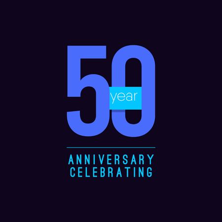 50 Years Anniversary Celebrating Vector Template Design Illustrationのイラスト素材