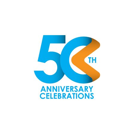 50 Years Anniversary Celebrating Vector Template Design Illustrationのイラスト素材