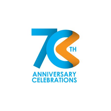 70 Years Anniversary Celebrating Vector Template Design Illustrationのイラスト素材