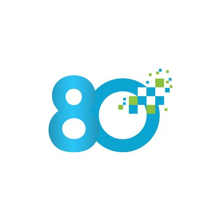 80 Years Anniversary Vector Template Design Illustrationのイラスト素材