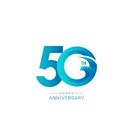 50 Years Anniversary Bird Model Vector Template Design Illustrationのイラスト素材