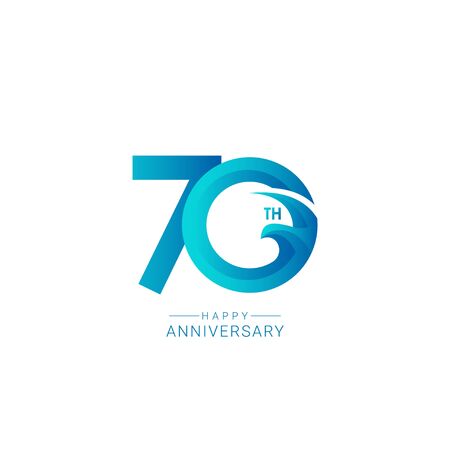 70 Years Anniversary Bird Model Vector Template Design Illustrationのイラスト素材