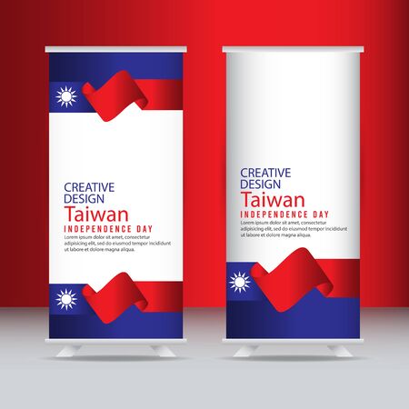 Creative Design Taiwan Independence Day Celebration Vector Template Illustrationのイラスト素材
