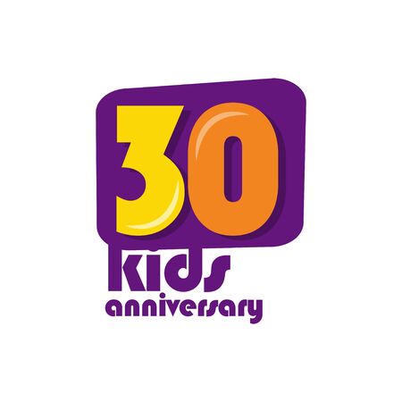 30 Years Kids Anniversary Vector Template Design Illustration