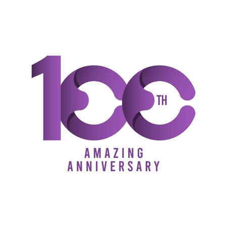 100 Th Amazing Anniversary Celebration Vector Template Design Illustration Logo Iconのイラスト素材