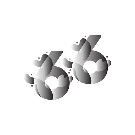 66 Years Anniversary Celebration flux Vector Template Design Illustrationのイラスト素材