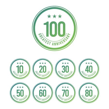 100 Years Anniversary Blue Circle Design Logo Vector Template Illustrationのイラスト素材