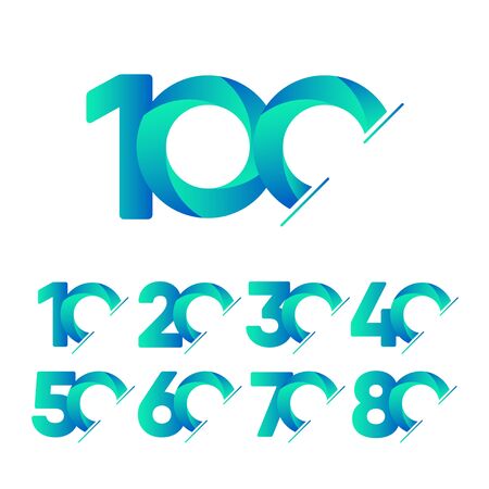 100 Years Anniversary Celebration tosca green Vector Template Design Illustrationのイラスト素材