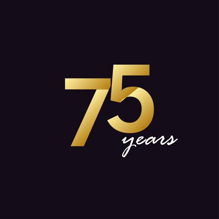 75 Years Anniversary Celebration Gradient  Template Design Illustration
