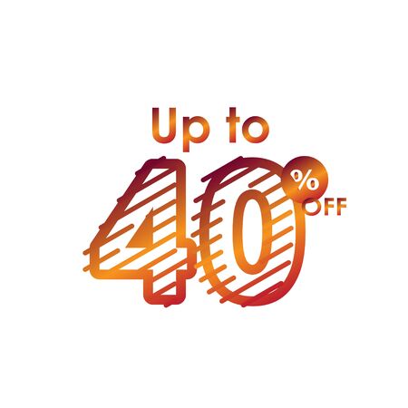Discount up to 40% off Label Sale Line Gradient  Template Design Illustrationのイラスト素材