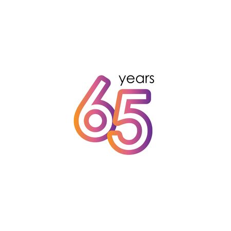 65 Years Anniversary   Template Design Illustrationのイラスト素材