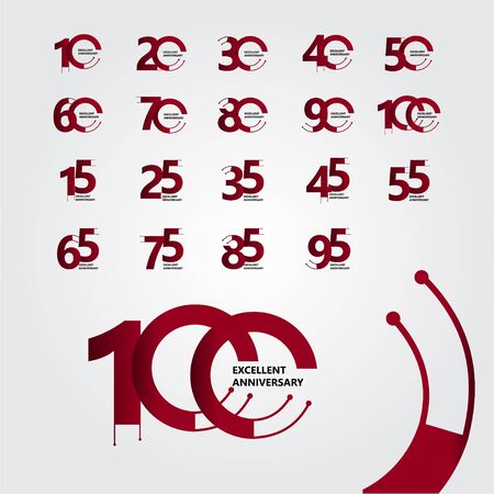 100 Years Excellent Anniversary Vector Template Design Illustrationのイラスト素材