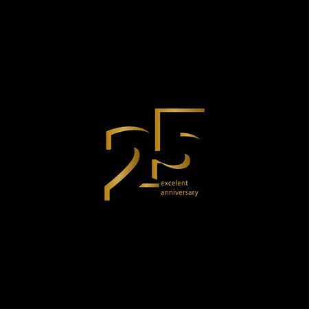 25 Years Excellent Anniversary Vector Template Design Illustrationのイラスト素材
