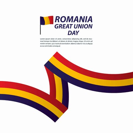 Romania Great Union Independence Day Celebration Banner Vector Template Design Illustrationのイラスト素材