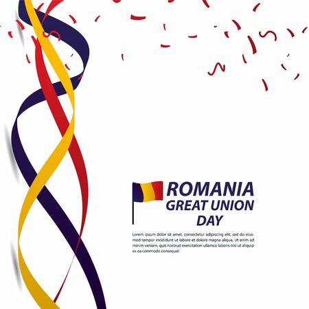 Romania Great Union Independence Day Celebration Banner Vector Template Design Illustrationのイラスト素材