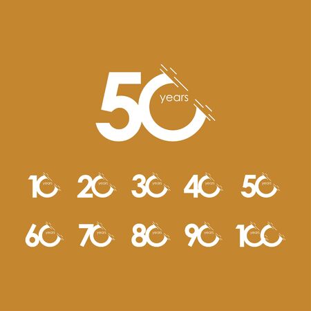 50 Years Anniversary Celebration Set Vector Template Design Illustrationのイラスト素材