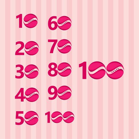 100 Years Anniversary Celebration Candy Model Vector Template Design Illustrationのイラスト素材