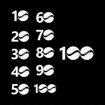 100 Years Anniversary Celebration White Candy Set Vector Template Design Illustrationのイラスト素材