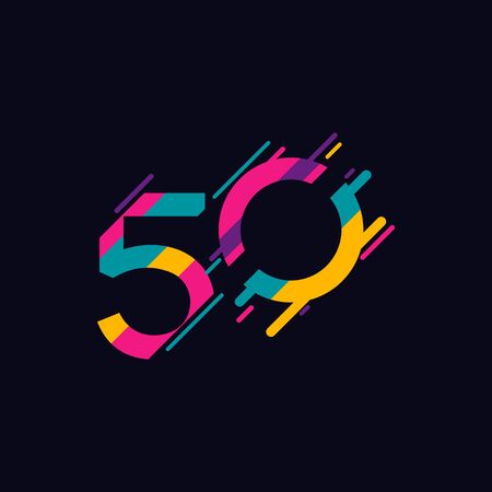 50 Years Anniversary Celebration Vector Template Design Illustrationのイラスト素材