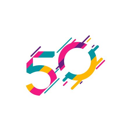 50 Years Anniversary Celebration Vector Template Design Illustrationのイラスト素材