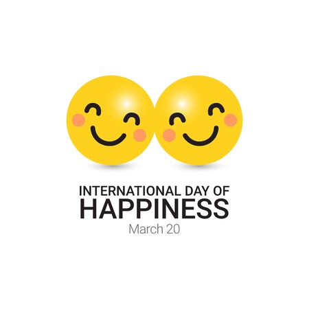 International Day of Happiness Vector Template Design Illustrationのイラスト素材