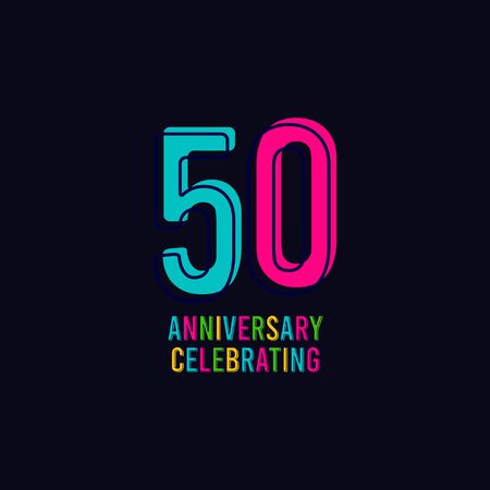50 Years Anniversary Celebration Vector Template Design Illustrationのイラスト素材