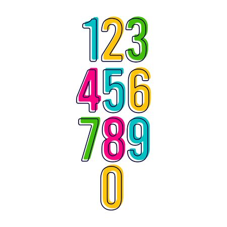 Years Kids Anniversary Celebrating Set Vector Template Design Illustrationのイラスト素材