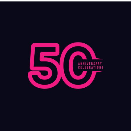 50 Years Anniversary Celebrations Vector Template Design Illustrationのイラスト素材
