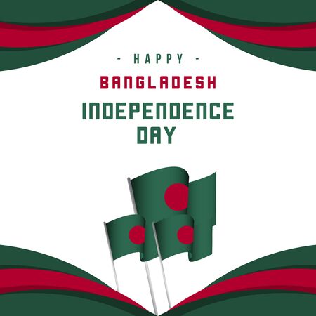 Happy Bangladesh Independence Day Vector Template Design Illustrationのイラスト素材