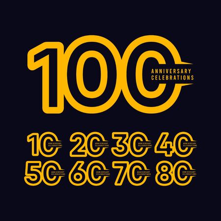 100 Years Anniversary Celebrations Vector Template Design Illustrationのイラスト素材