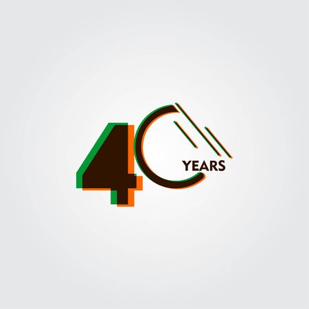 40 Years Anniversary Celebration Vector Template Design Illustrationのイラスト素材