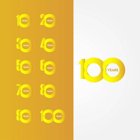 100 Years Anniversary Celebration Vector Template Design Illustrationのイラスト素材