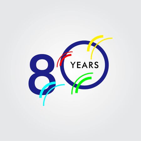 80 Years Anniversary Celebration Vector Template Design Illustrationのイラスト素材