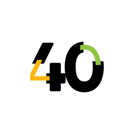 40 Years Anniversary Celebration Number Vector Template Design Illustration Logo Iconのイラスト素材