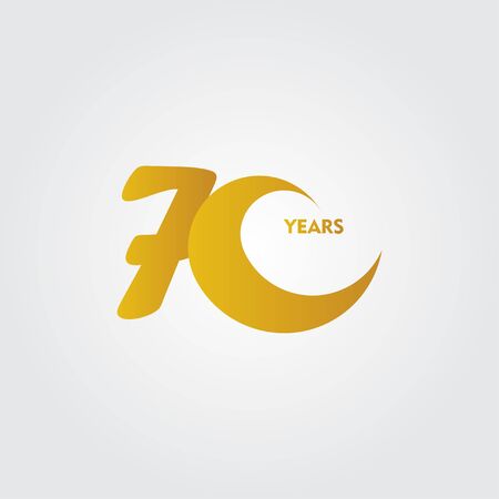 70 Years Anniversary Celebration Vector Template Design Illustrationのイラスト素材