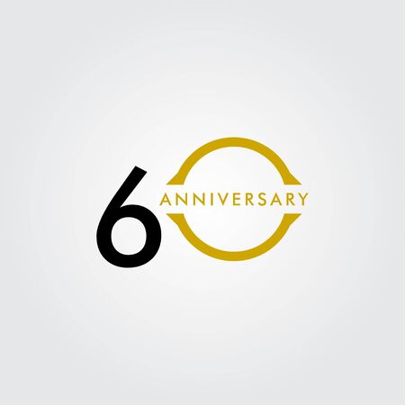 60 Years Anniversary Celebration Vector Template Design Illustrationのイラスト素材