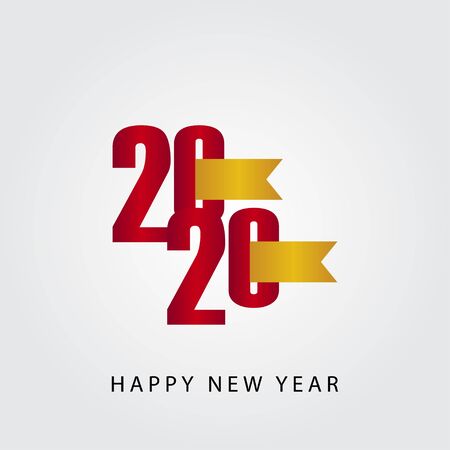 Happy New Year 2020 Celebration Vector Template Design Illustrationのイラスト素材