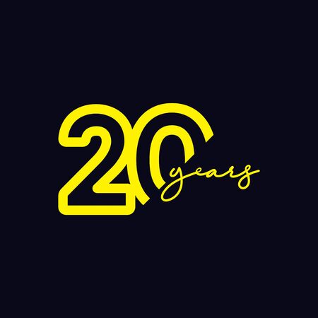 20 Years Anniversary Celebration Vector Template Design Illustration Logo Iconのイラスト素材