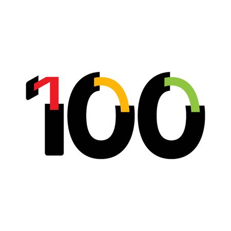 100 Years Anniversary Celebration Number Vector Template Design Illustration Logo Iconのイラスト素材