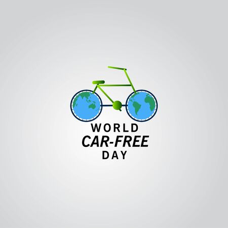 World Car Free Day Vector Template Design Illustrationのイラスト素材