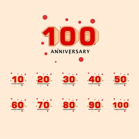 100 Years Anniversary Vector Template Design Illustrationのイラスト素材